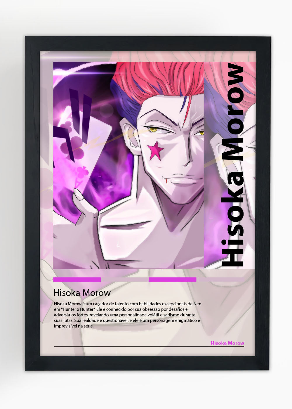 Quadro Hisoka Morow - Hunter x Hunter - Com vidro