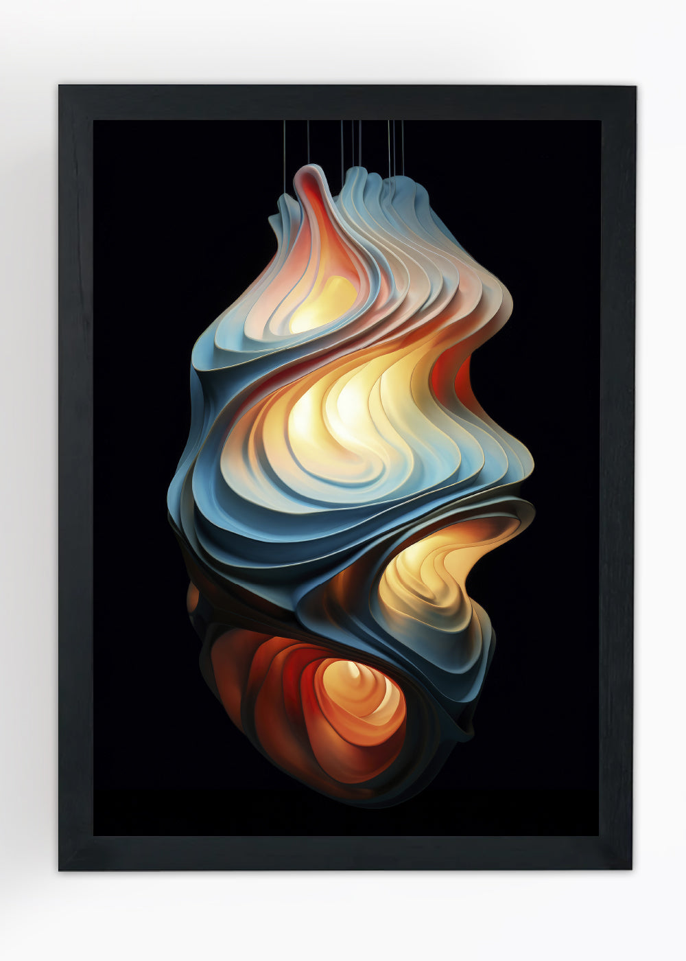 Quadro Decorativo Luzes Abstrato - Com vidro