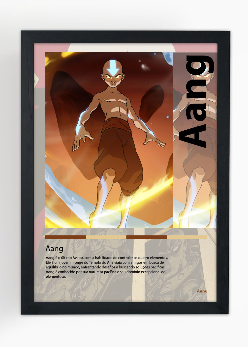 Quadro Decorativo Aang - Avatar: A Lenda de Aang - Com vidro