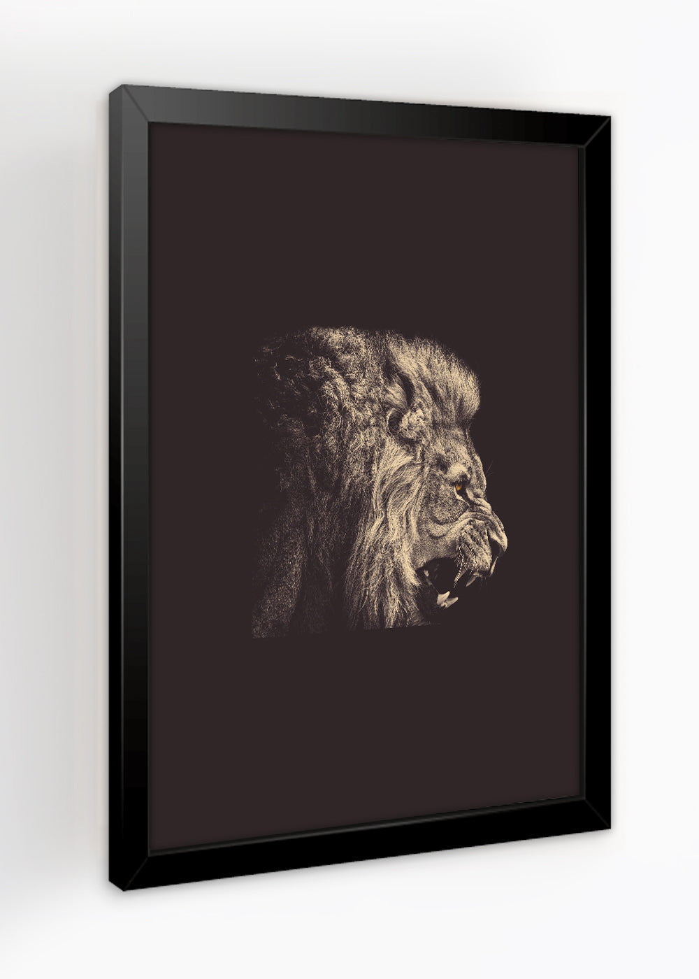 Quadro O leão que comanda todos animais - Com vidro