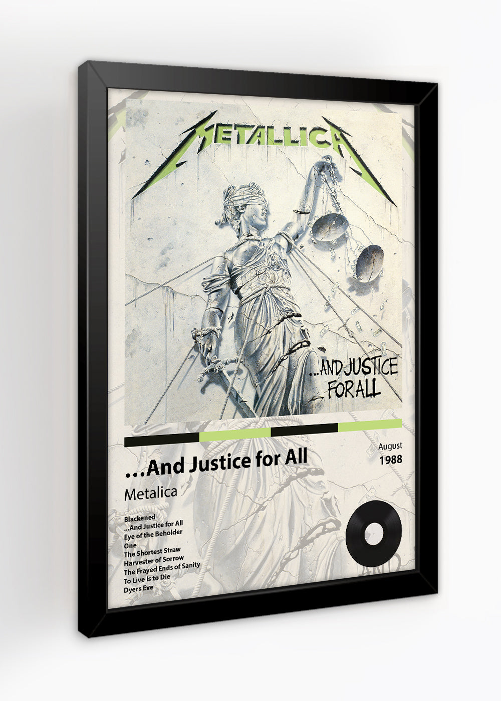 Quadro …And Justice for All - Metalica - Com vidro