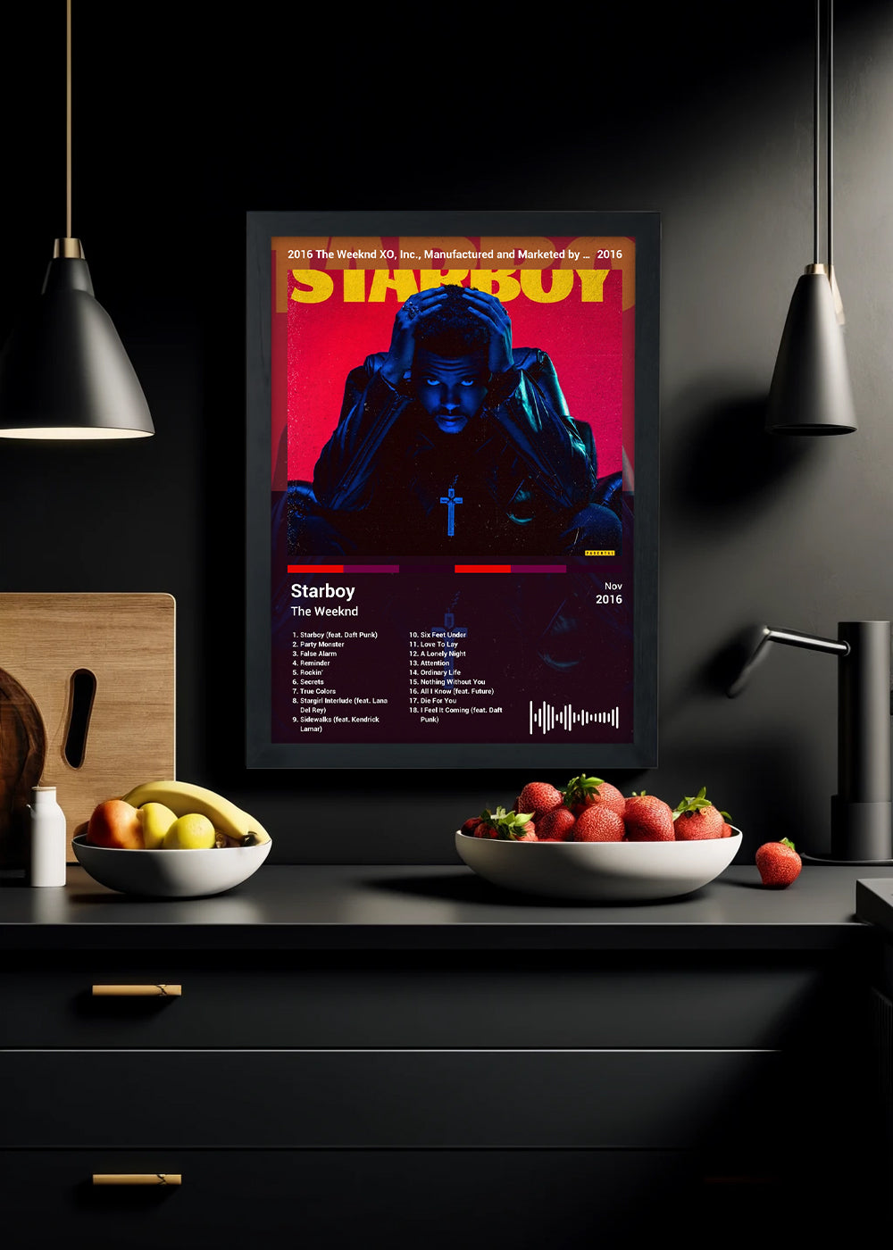 Quadro The Weeknd - Starboy (Colored) - Com Vidro