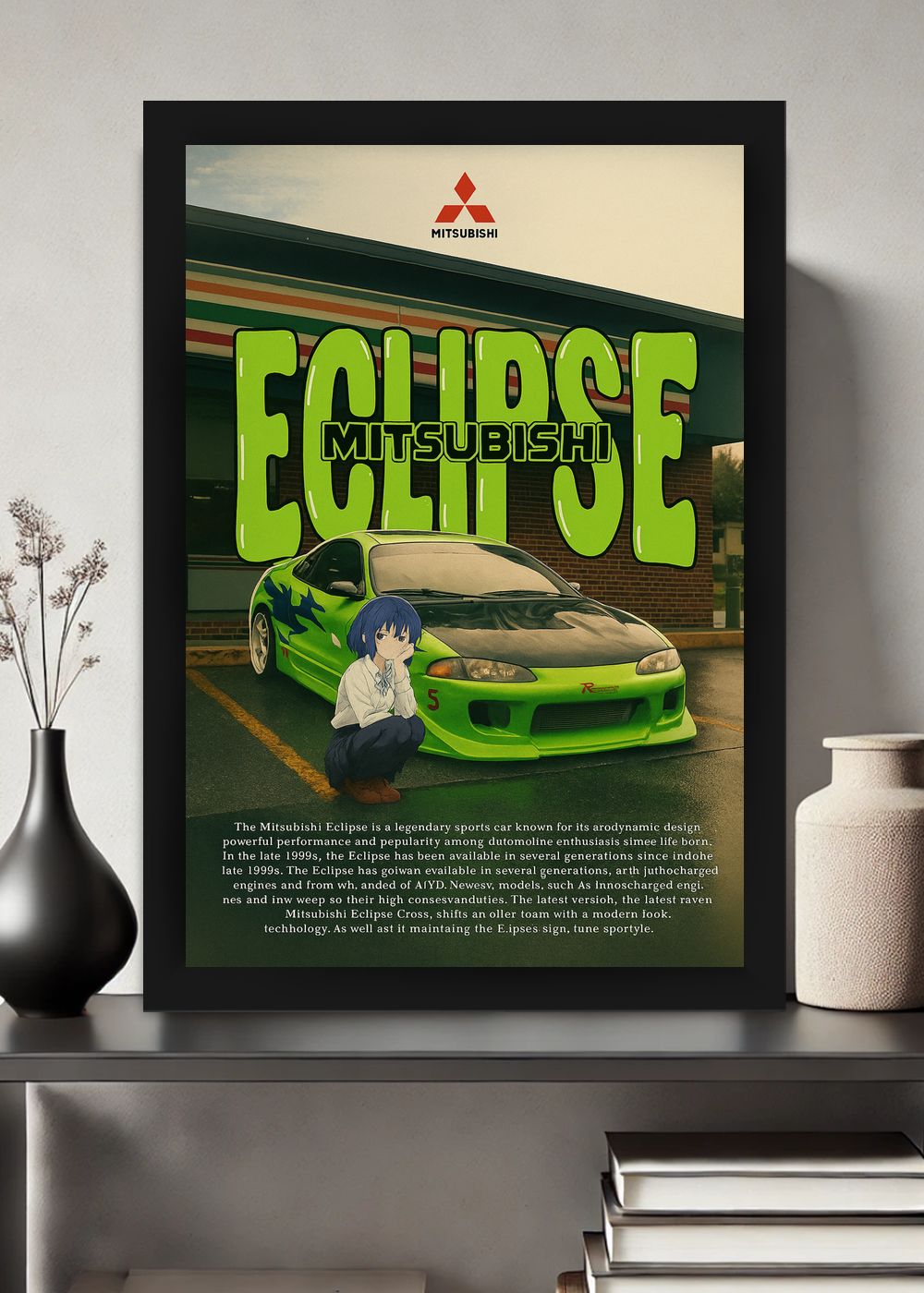Quadro com vidro Mitsubishi Eclipse Anime Poster