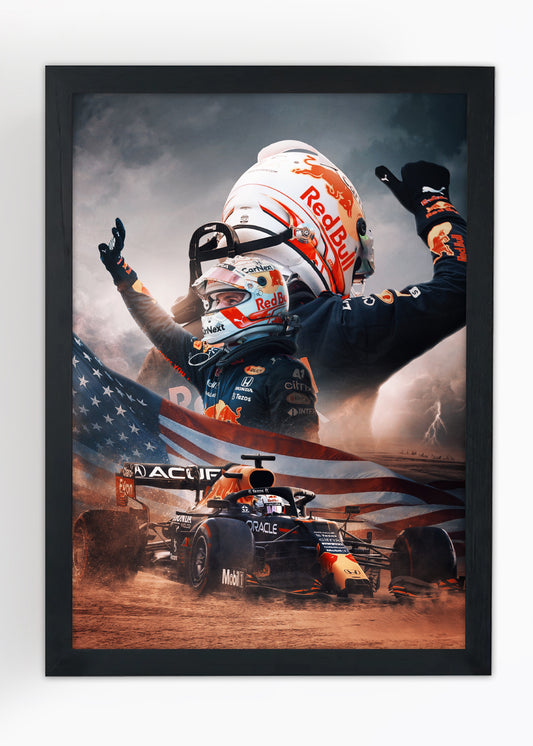 Quadro Piloto Max Verstappen - Com vidro