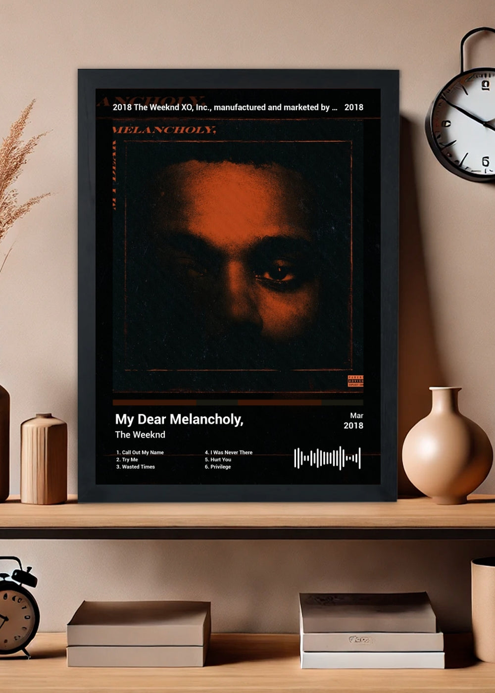 Quadro The Weeknd My Dear Melancholy, (Dark) Com Vidro