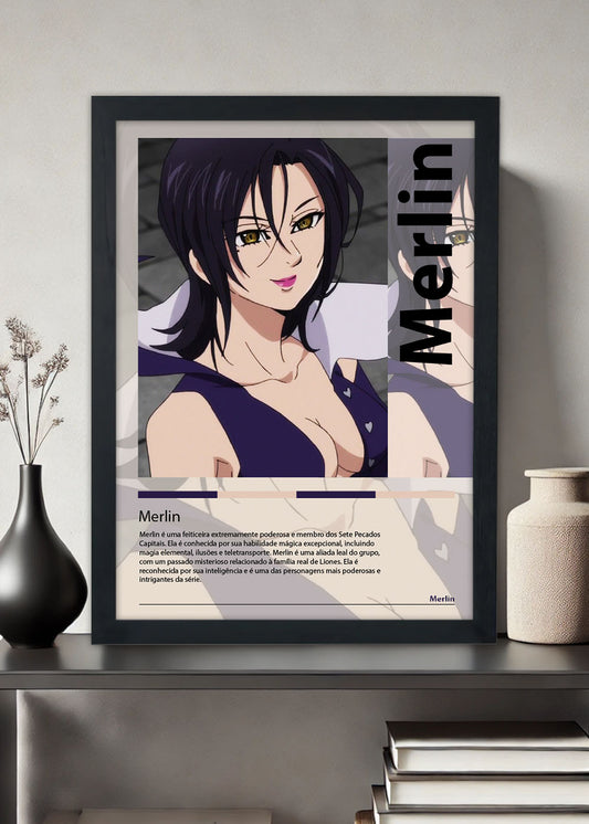 Quadro Merlin - The Seven Deadly Sins - Com vidro