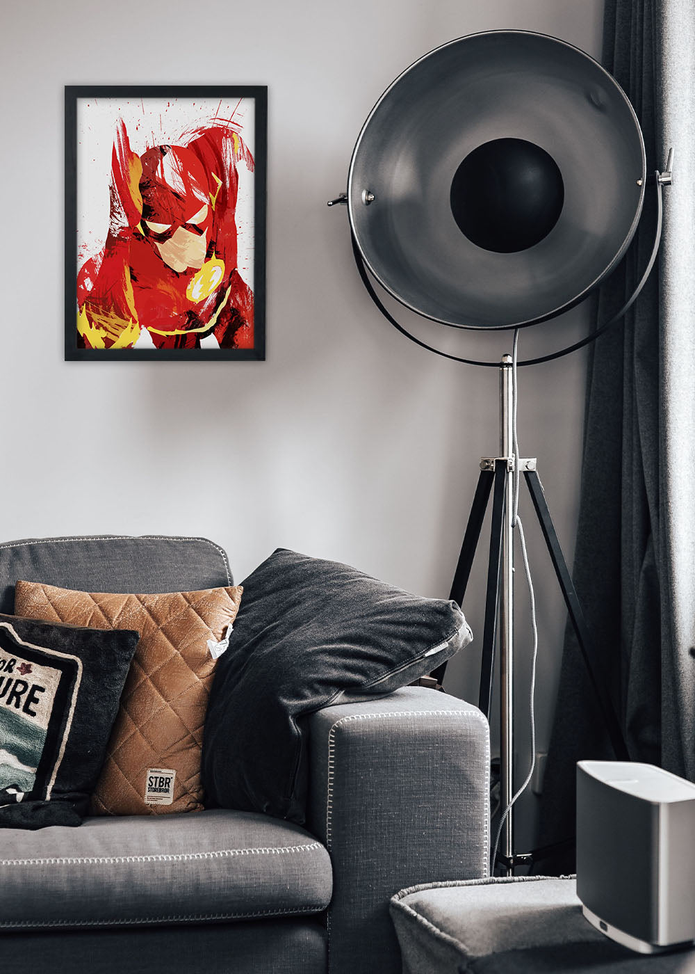 Quadro Decorativo The Flash arte - DC - Com vidro