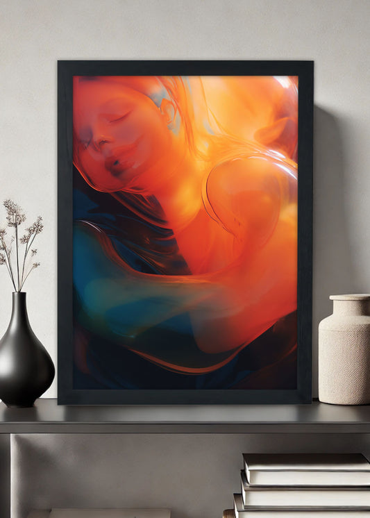 Quadro Mulher feita de pinturas artísticas - Com vidro