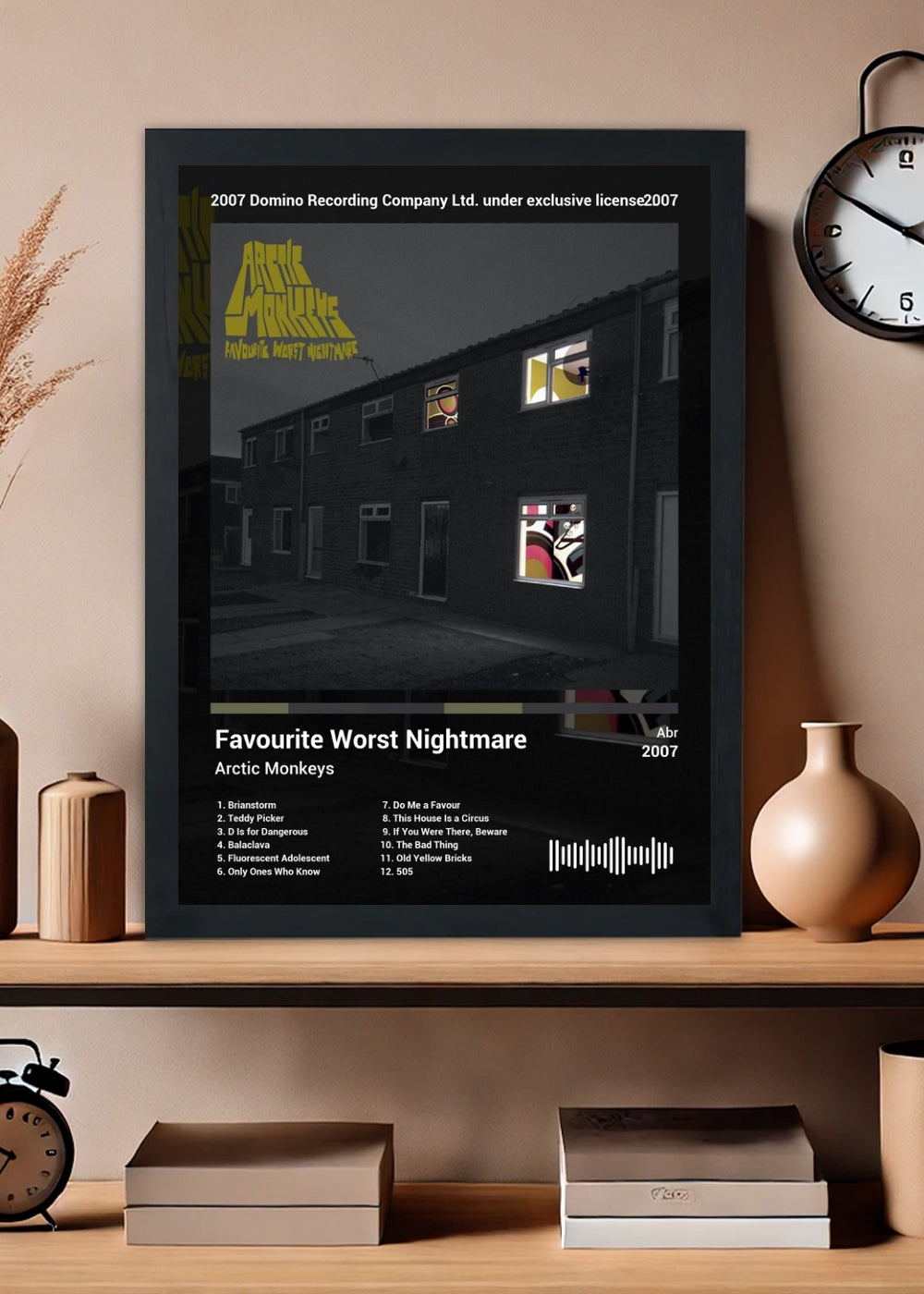 Quadro Arctic Monkeys Favourite Worst Ni... (Dark) Com Vidro