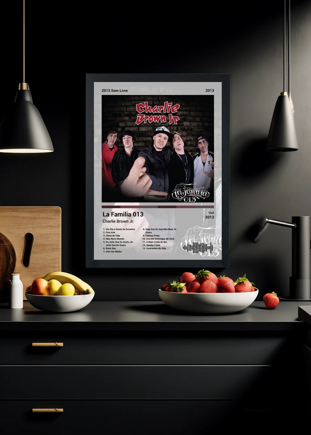 Quadro Charlie Brown Jr. La Familia 013 (Light) Com Vidro