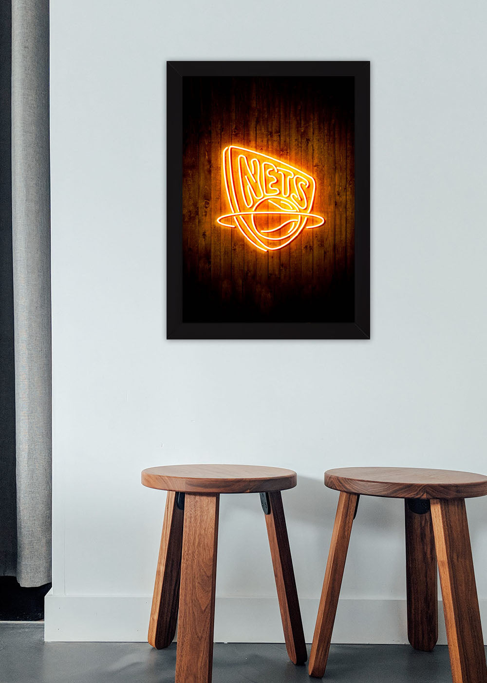 Quadro Decorativo Brooklyn Nets - Com vidro