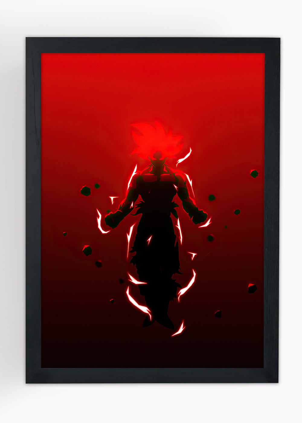 Quadro Dragon ball - Goku furia vermelha - Com vidro