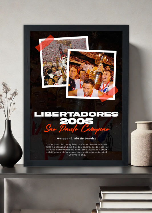 Quadro São Paulo FC - Campeão Libertadores 2005 - Com vidro