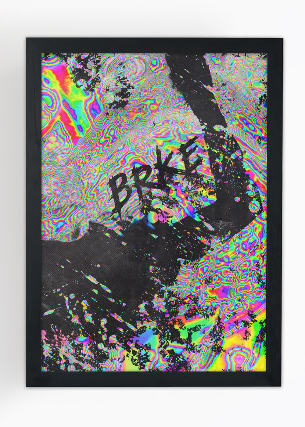 Quadro Decorativo Arte BRKE grafite Abstrata - Com vidro