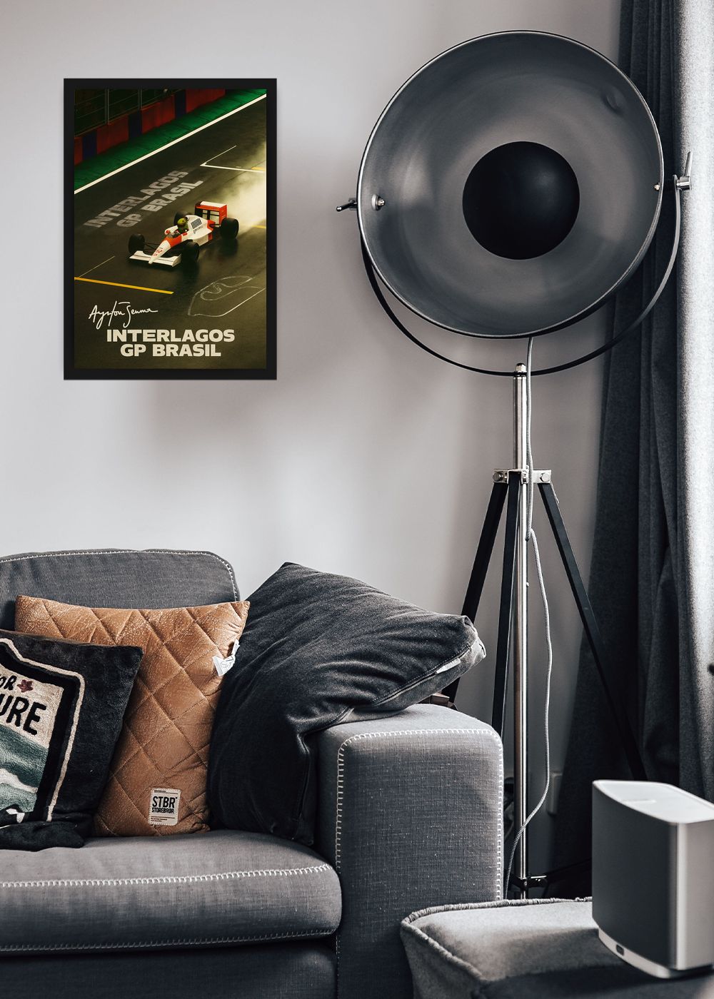 Quadro Com Vidro Ayrton Senna GP Brasil Decorativo