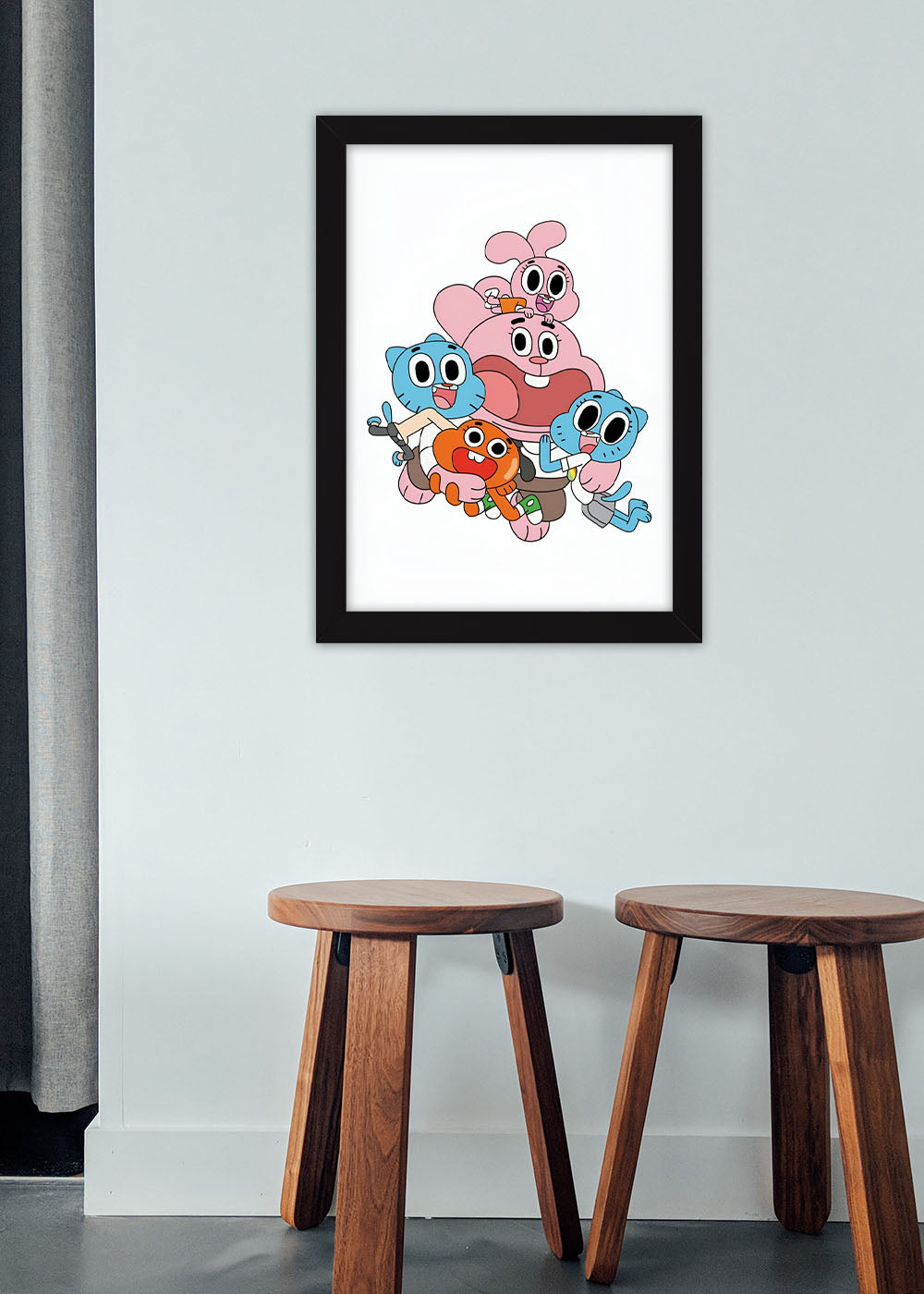 Quadro Decorativo A Familia de Gumball - Com vidro