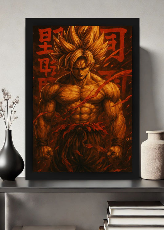 Quadro Goku Ultra Instinct Com Vidro e Moldura