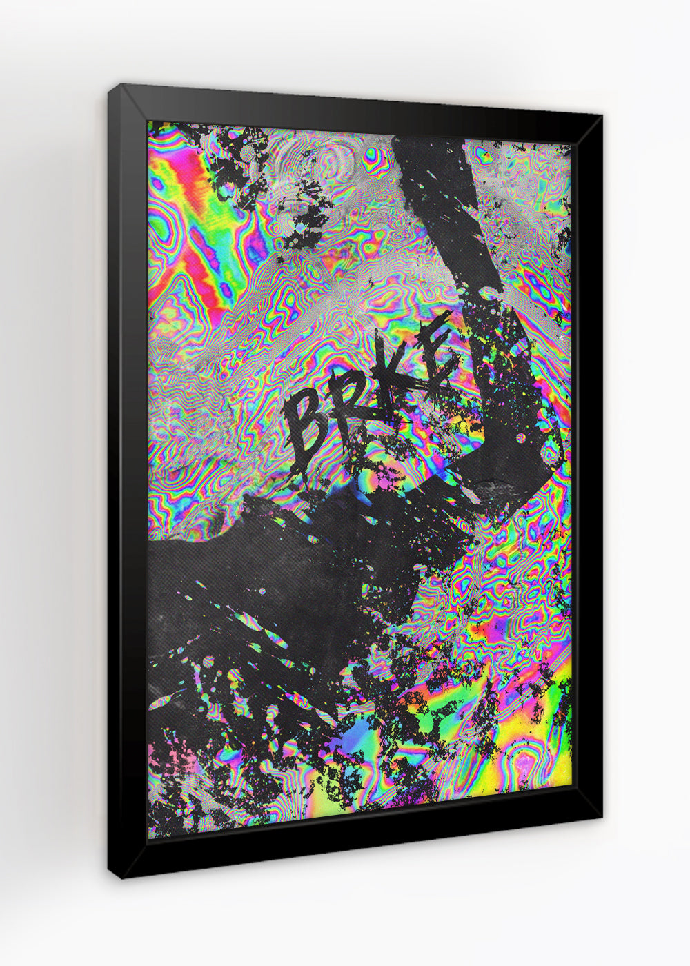 Quadro Decorativo Arte BRKE grafite Abstrata - Com vidro