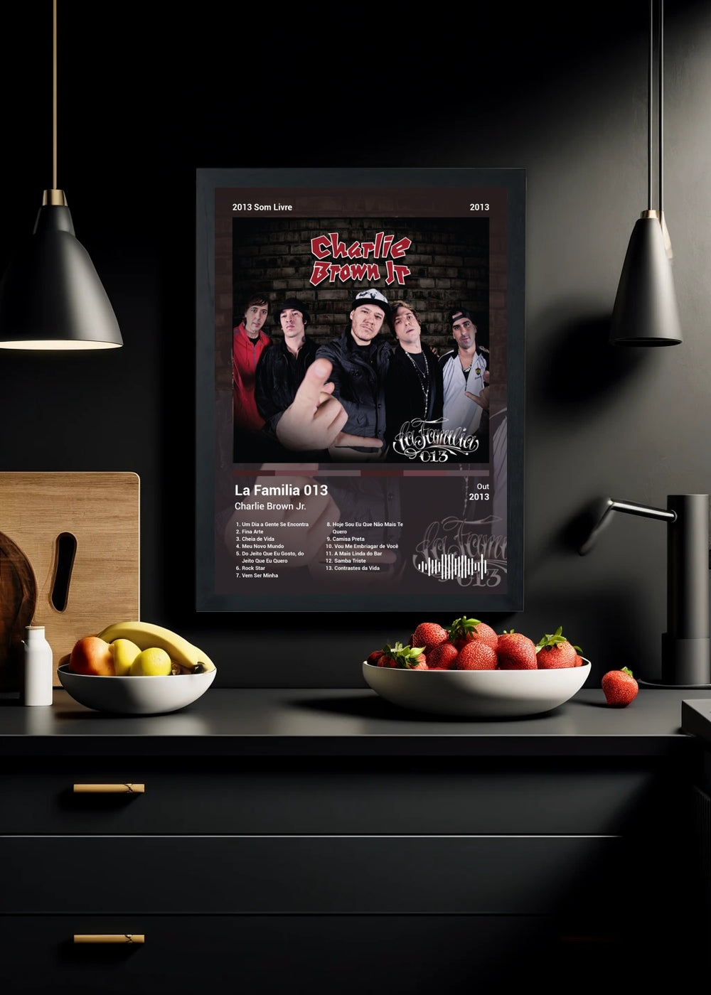 Quadro Charlie Brown Jr. La Familia 013 (Colored) Com Vidro