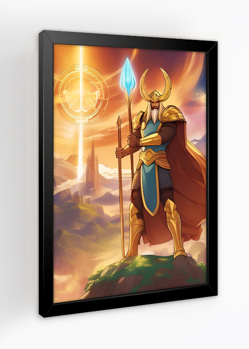 Quadro Reino de asgard e seu guardião - Com vidro