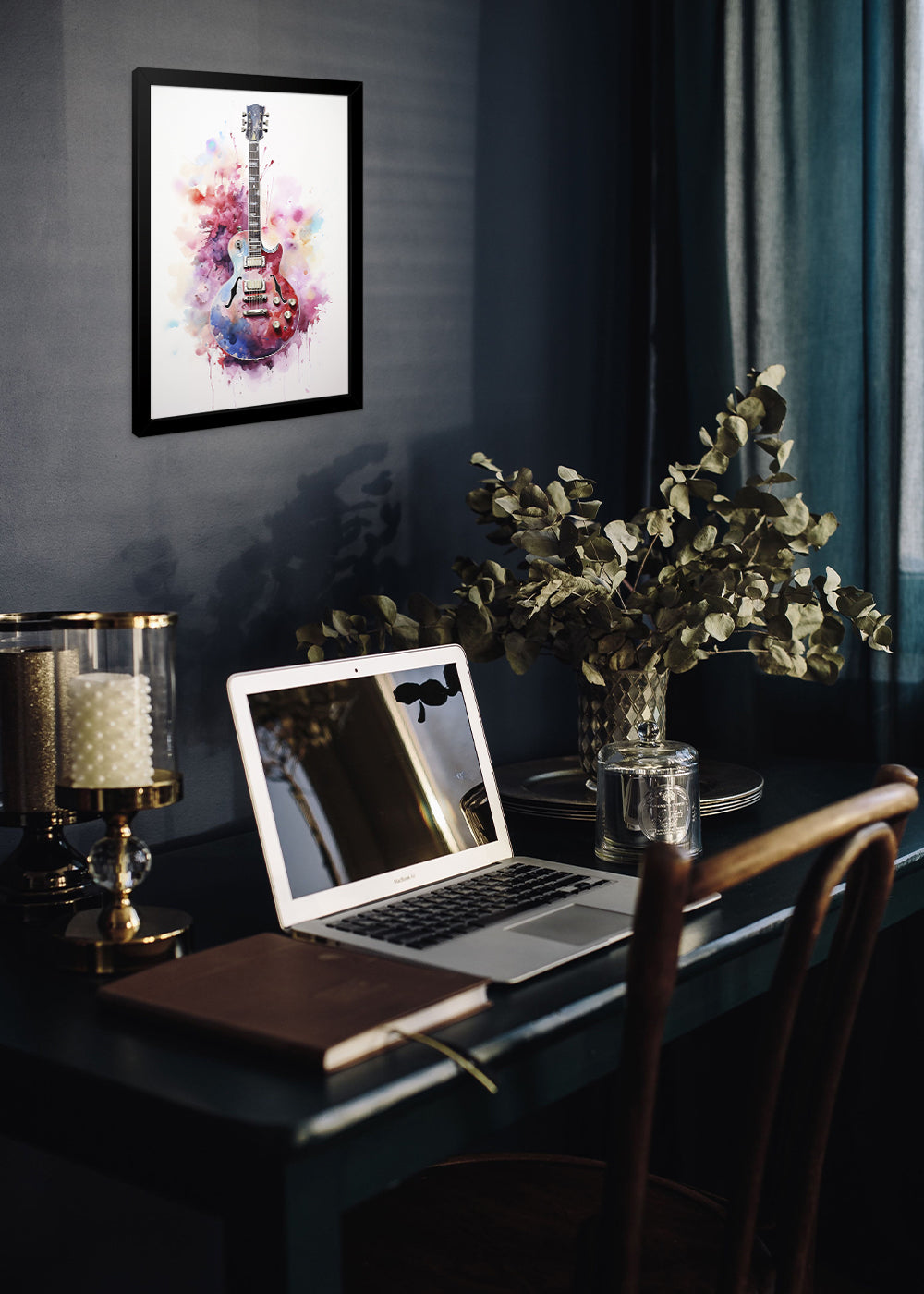 Quadro Decorativo Arte da guitarra Abstrata - Com vidro