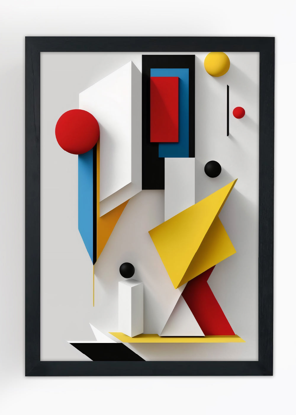 Quadro arte de formas geometricas abstratas - Com vidro