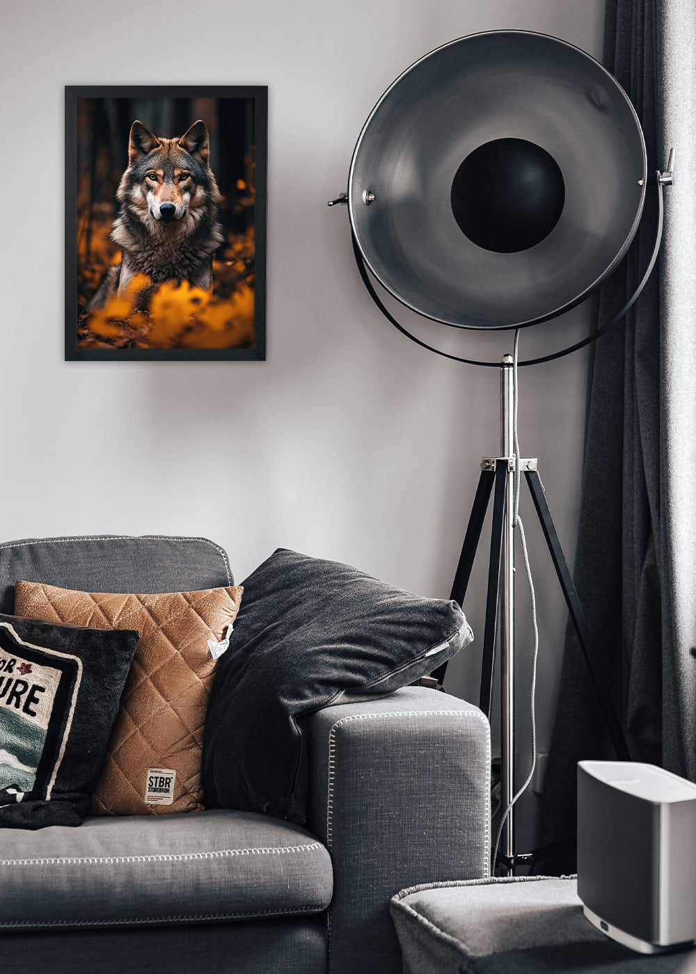 Quadro Decorativo O olhar assustador - Com vidro