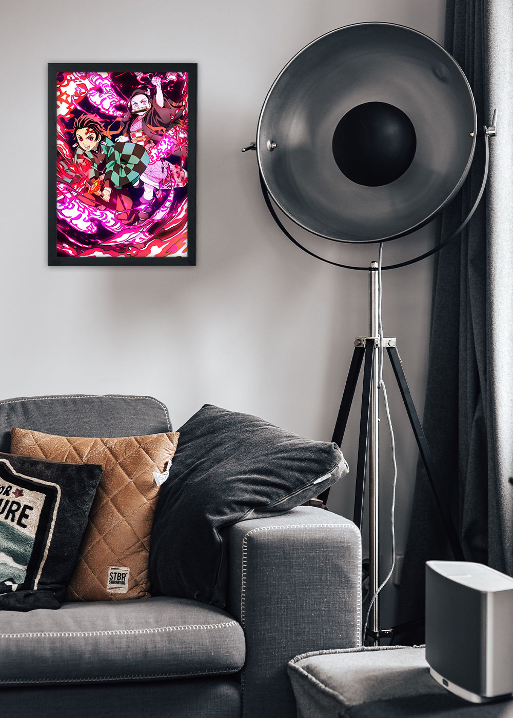 Quadro Decorativo Demon Slayer Tanjiro e Nezuko - Com vidro