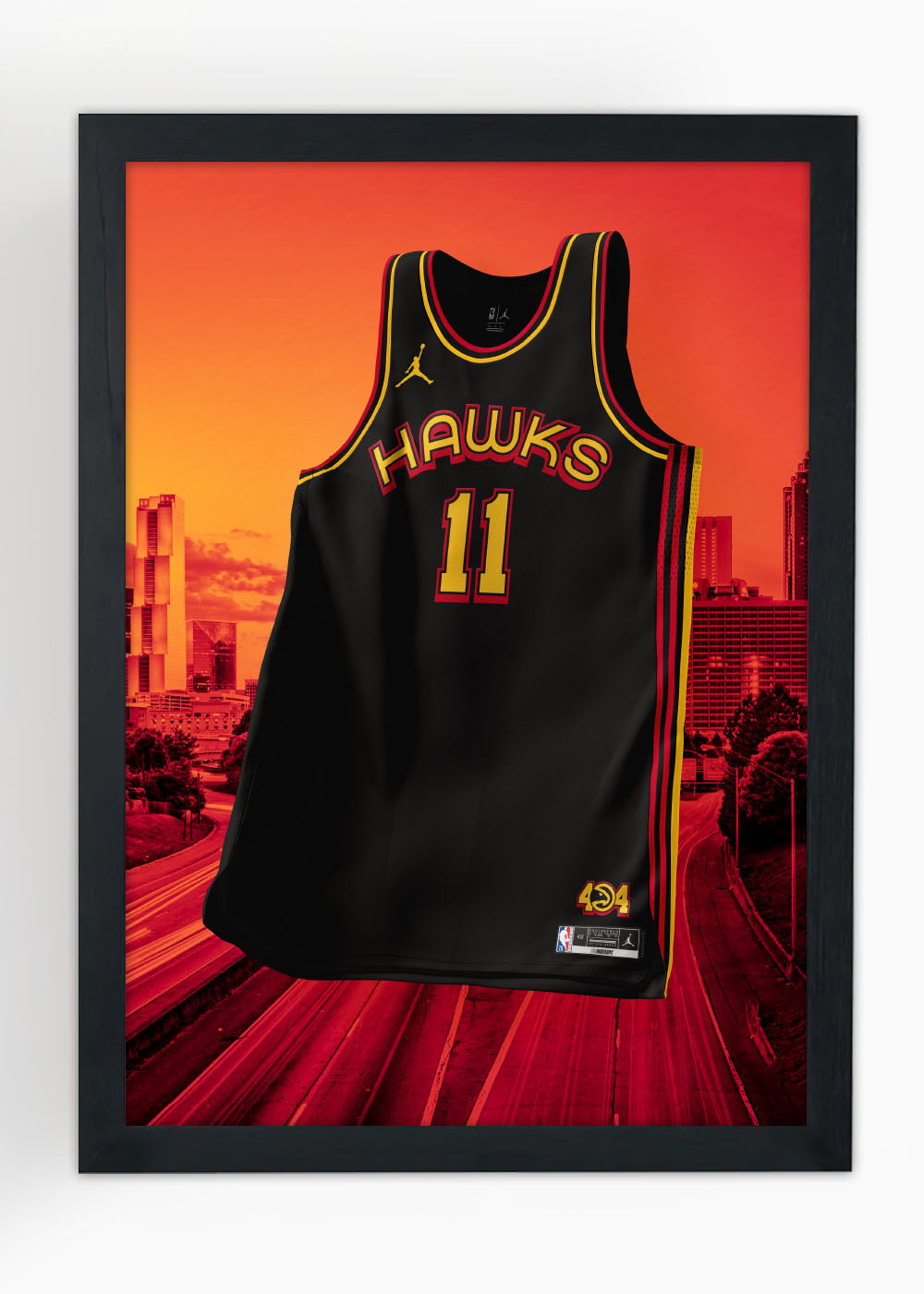 Quadro Decorativo Regata Atlanta Hawks - Com vidro