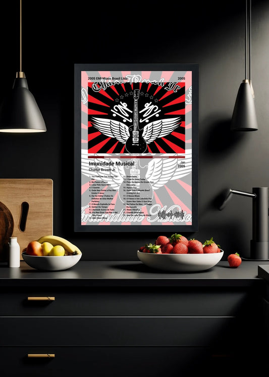 Quadro Charlie Brown Jr. Imunidade Musical (Light) Com Vidro