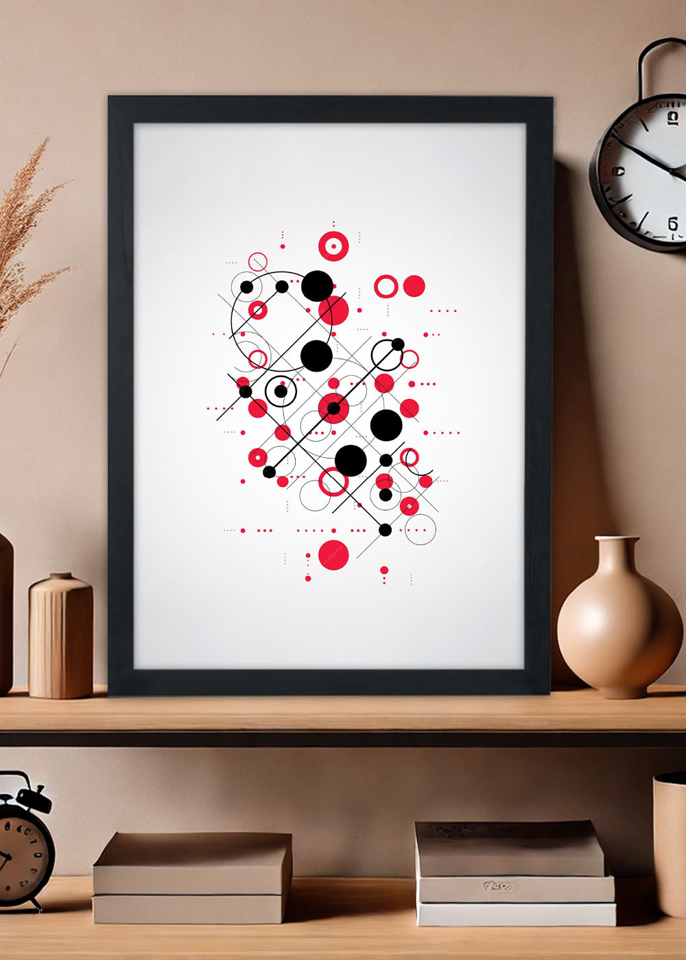 Quadro Decorativo Abstrato - Com vidro