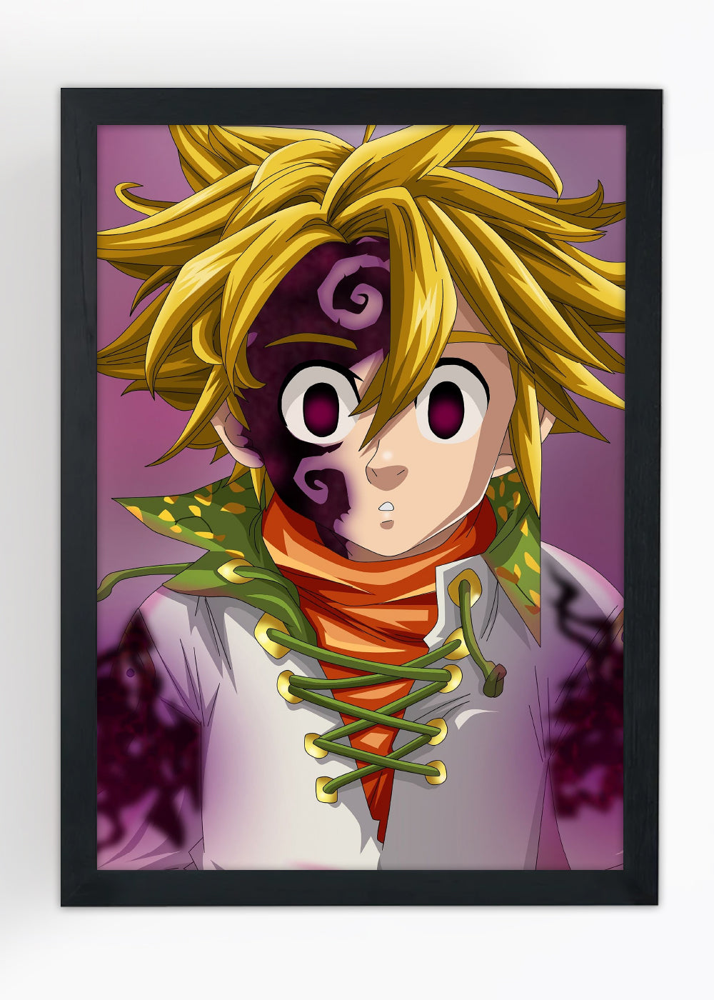 Quadro Meliodas com os traços demoniacos - Com vidro