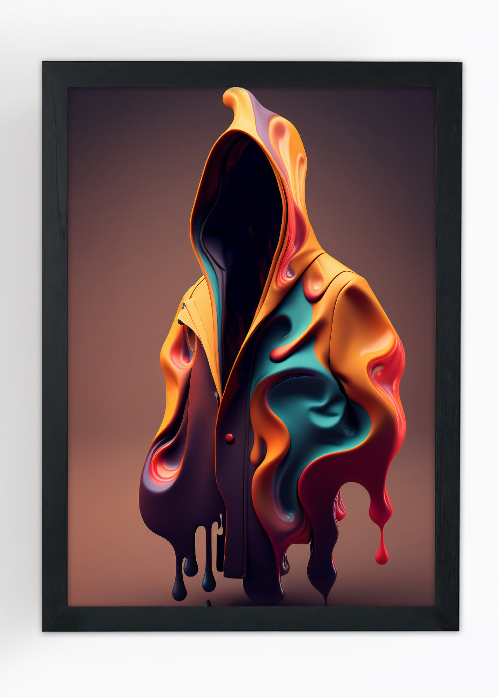 Quadro Decorativo Arte de moletom feio de tintas - Com vidro