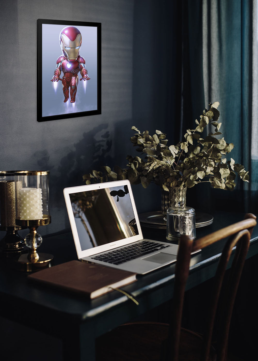 Quadro Marvel - Homem de Ferro cabeçudo - Com vidro