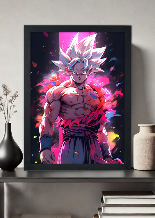 Quadro Dragon Ball - Transformação épica de Goku - Com vidro