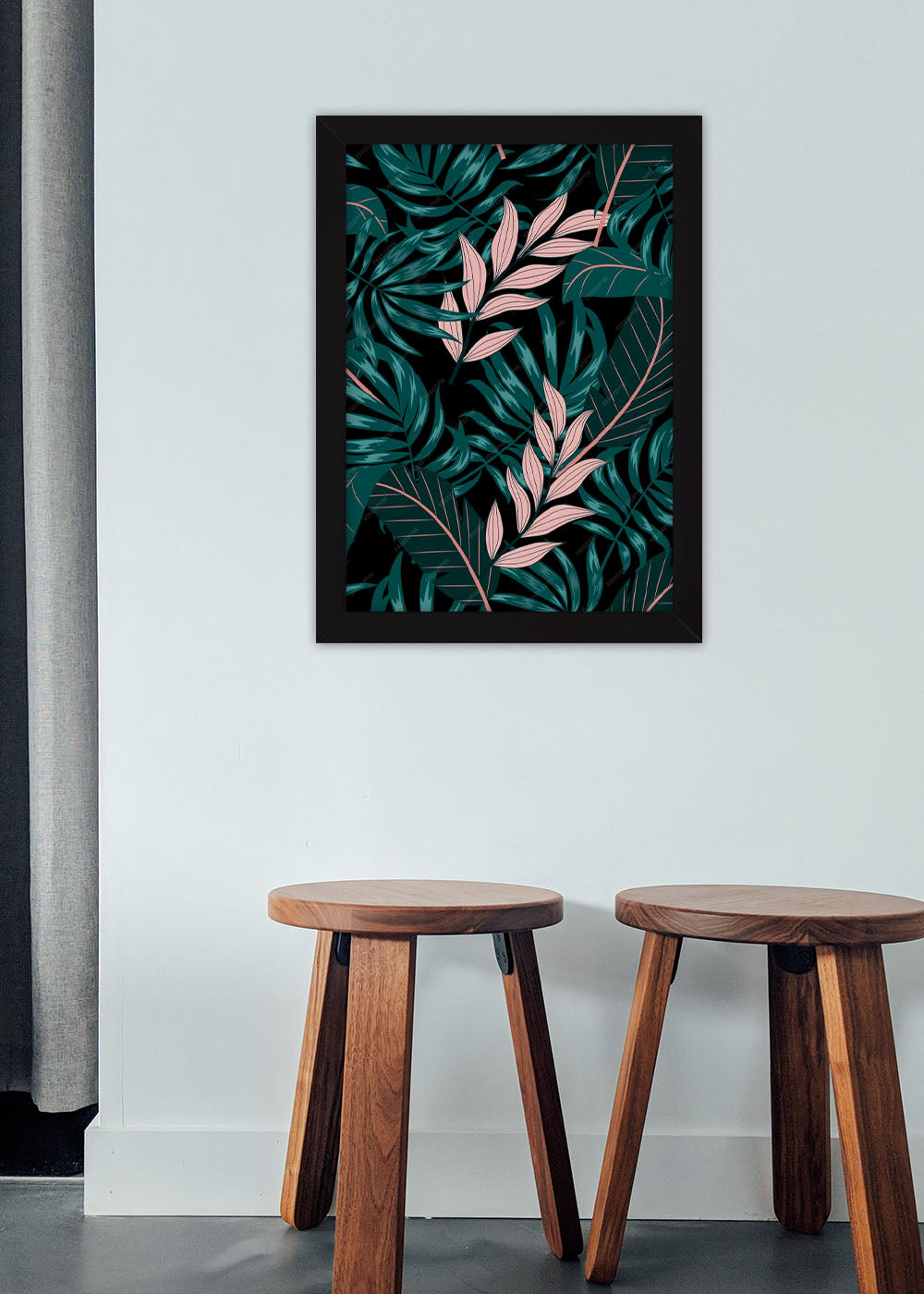 Quadro Decorativo Folhagem abstrato - Com vidro