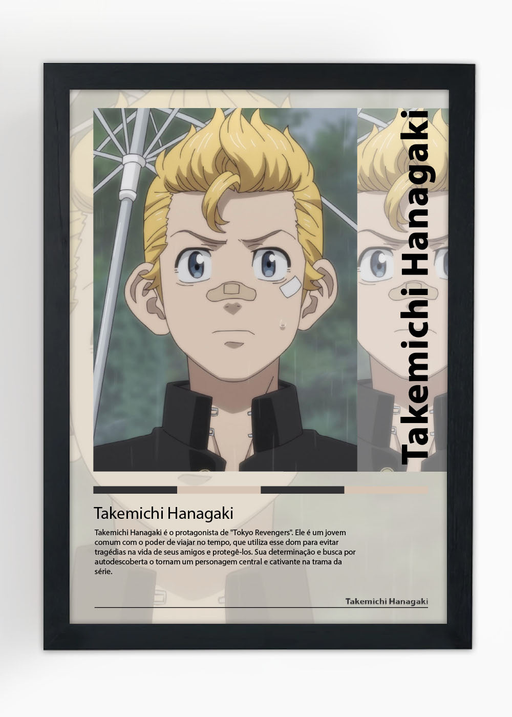 Quadro Decorativo Takemichi Tokyo Revengers - Com vidro