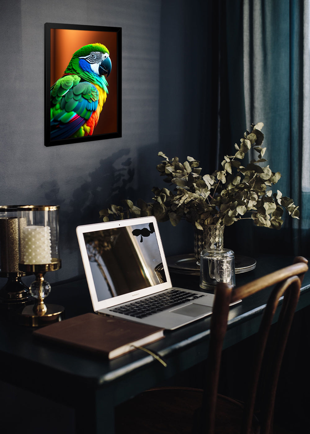 Quadro Decorativo Papagaio selvagem - Animais - Com vidro