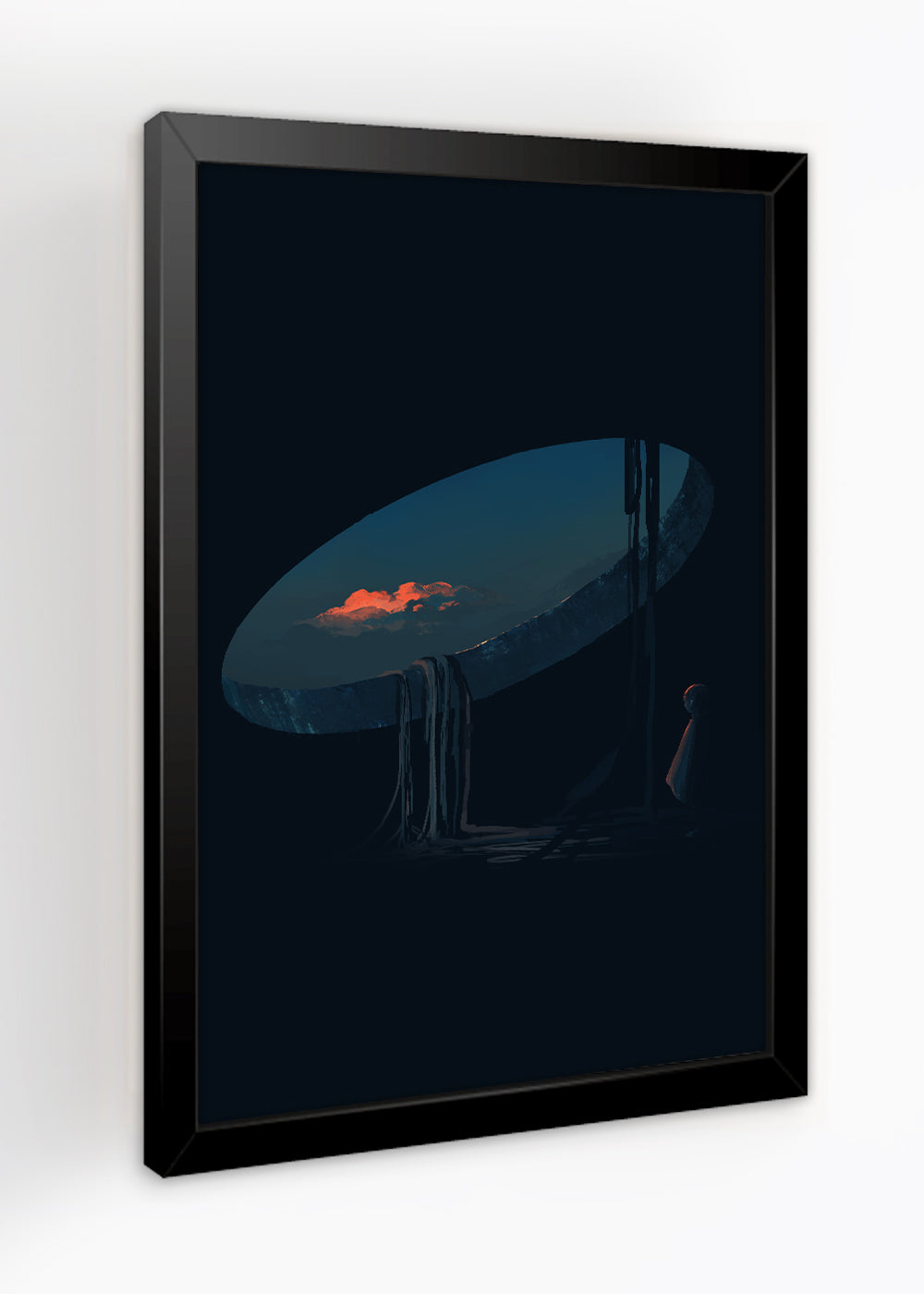 Quadro Decorativo A menina solitaria - Com vidro