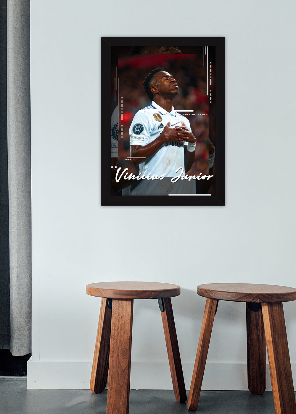 Quadro Vinicius Junior Real Madrid - Com vidro