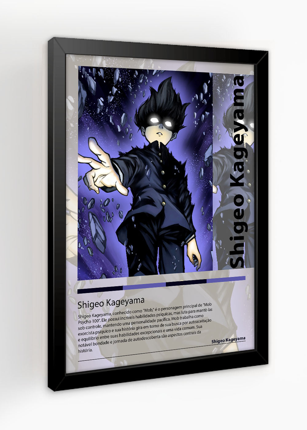 Quadro Decorativo Shigeo Kageyama Mob Psycho 100 - Com vidro