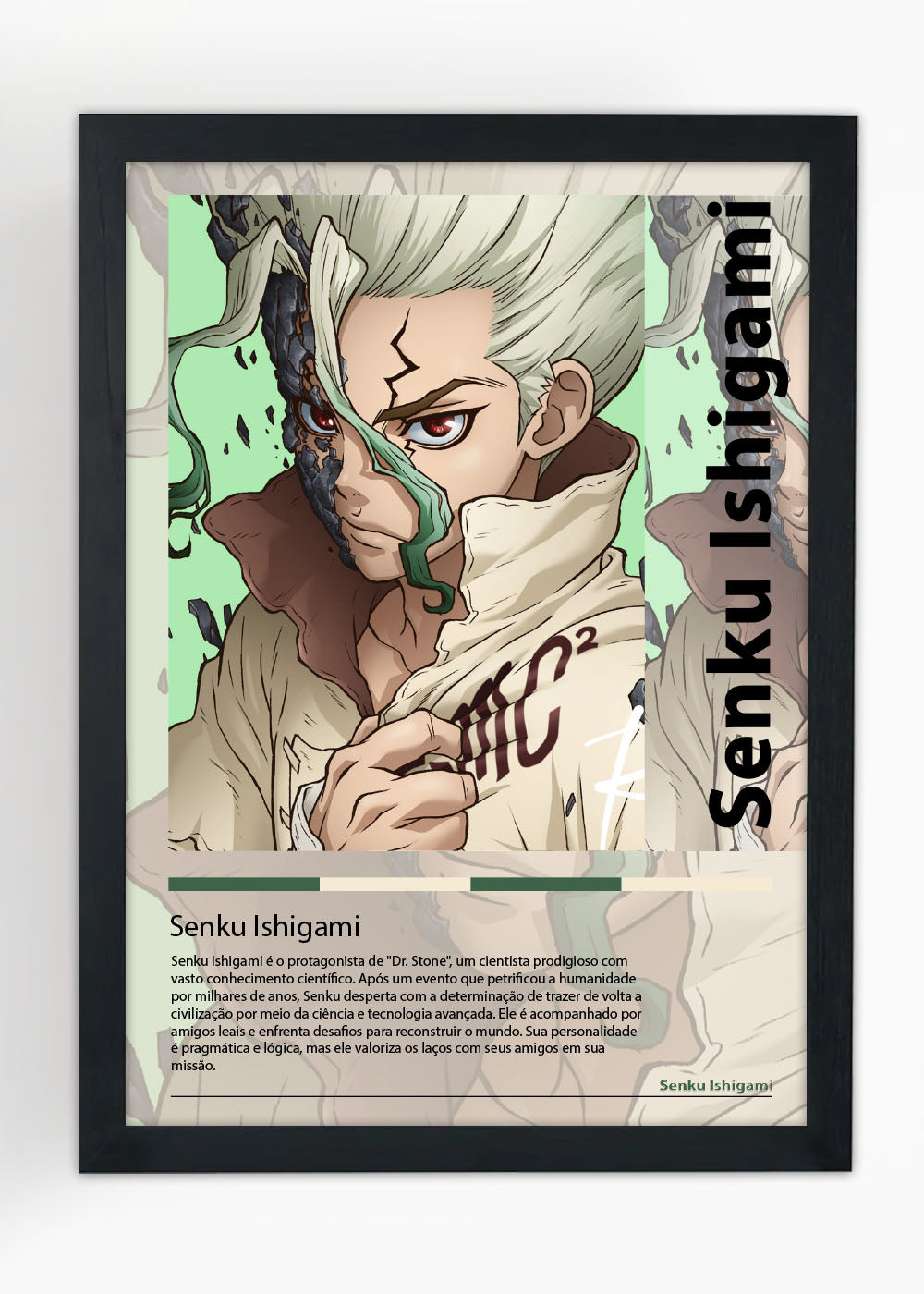 Quadro  Senku Ishigami - Dr. Stone - Com vidro