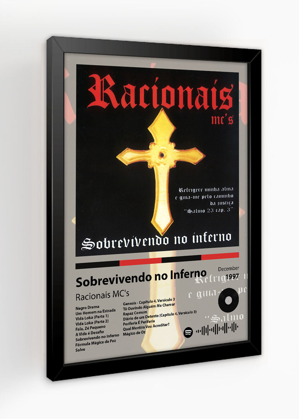 Quadro Decorativo Sobrevivendo no Inferno - Racionais MC's