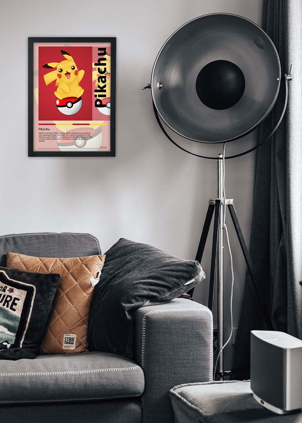 Quadro Decorativo Pikachu - Pokémon - Com vidro