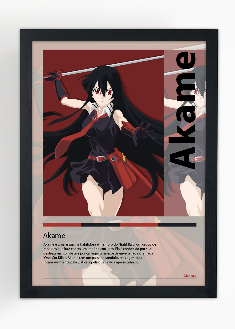 Quadro Decorativo Akame - Akame ga Kill! - Com vidro