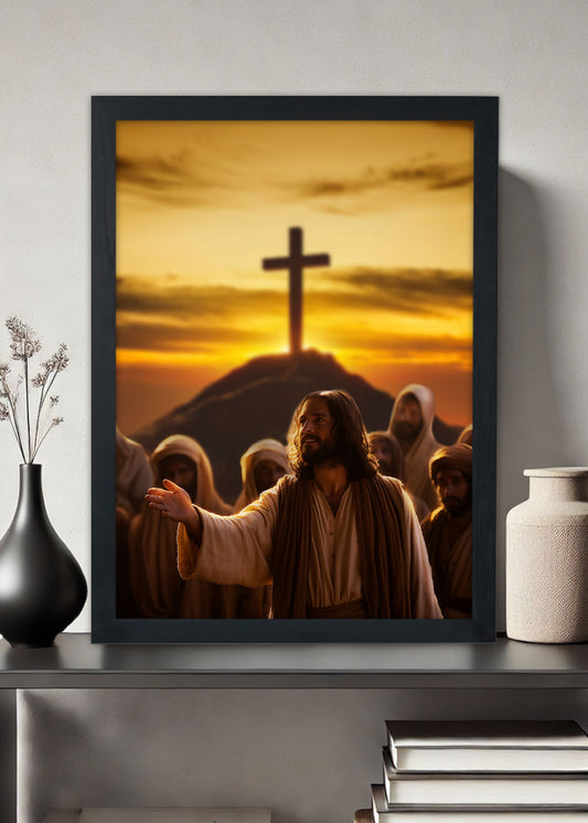 Quadro Jesus e seus discípulos - religioso - Com vidro