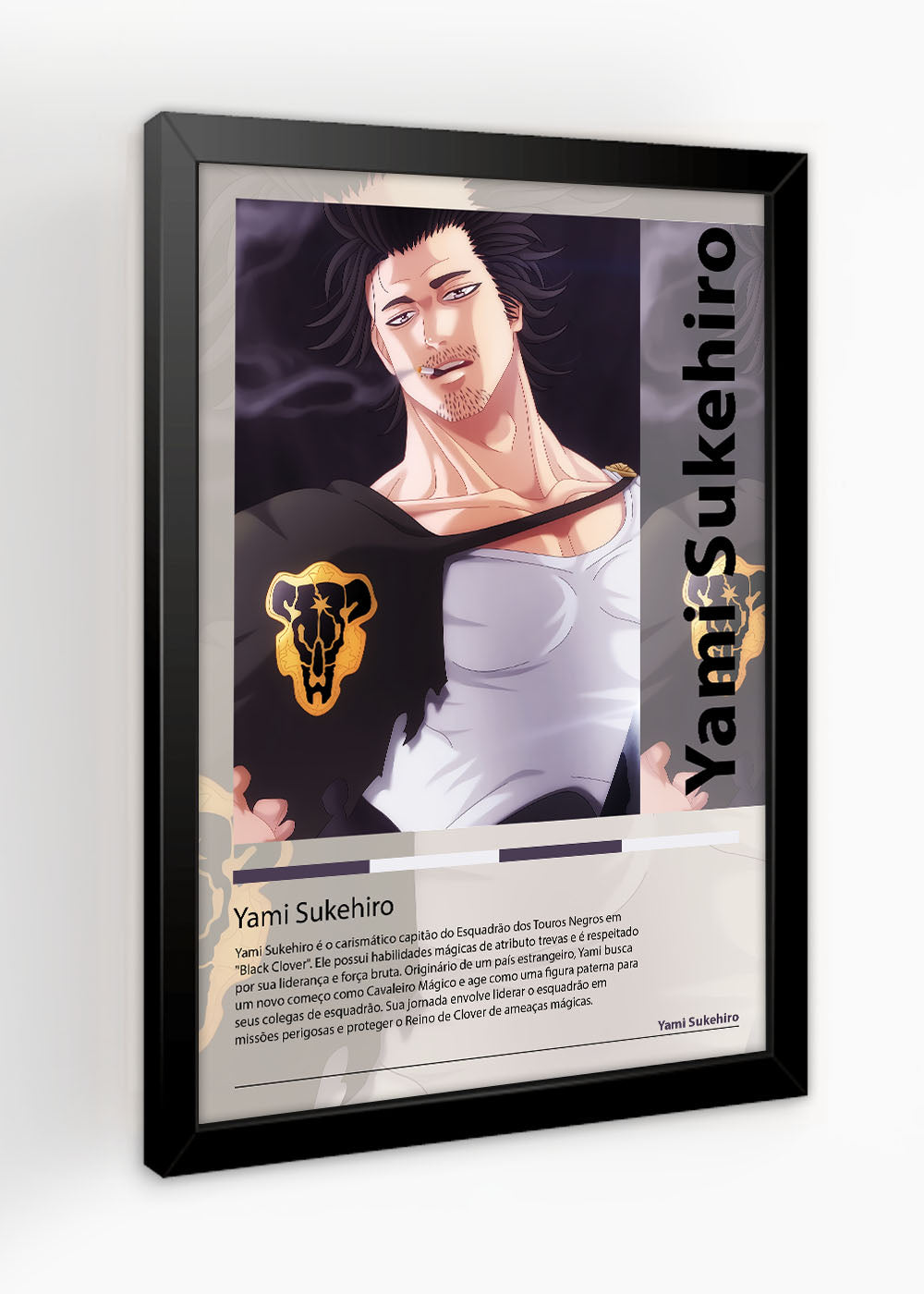 Quadro Yami Sukehiro - Black Clover - Com vidro