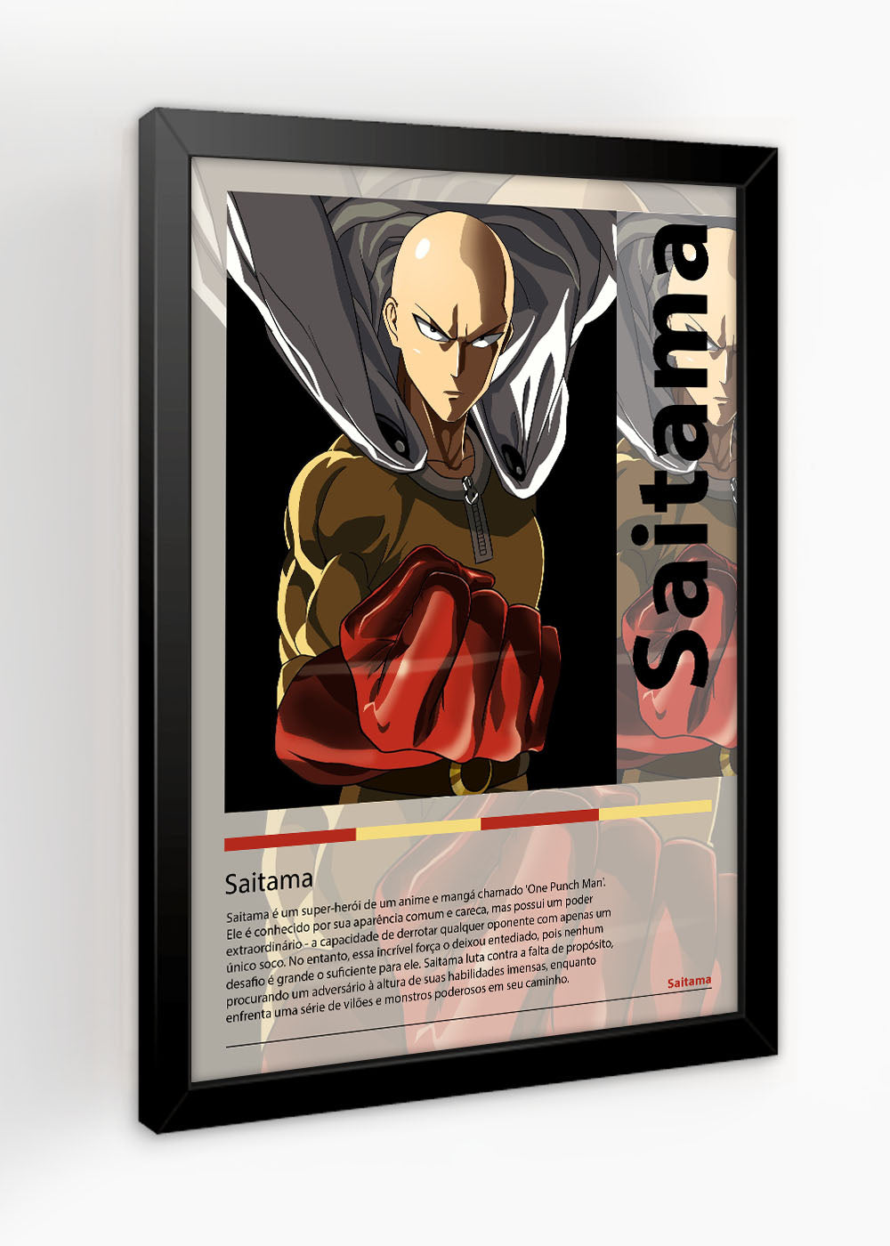 Quadro Decorativo Saitama - One-Punch Man - Com vidro