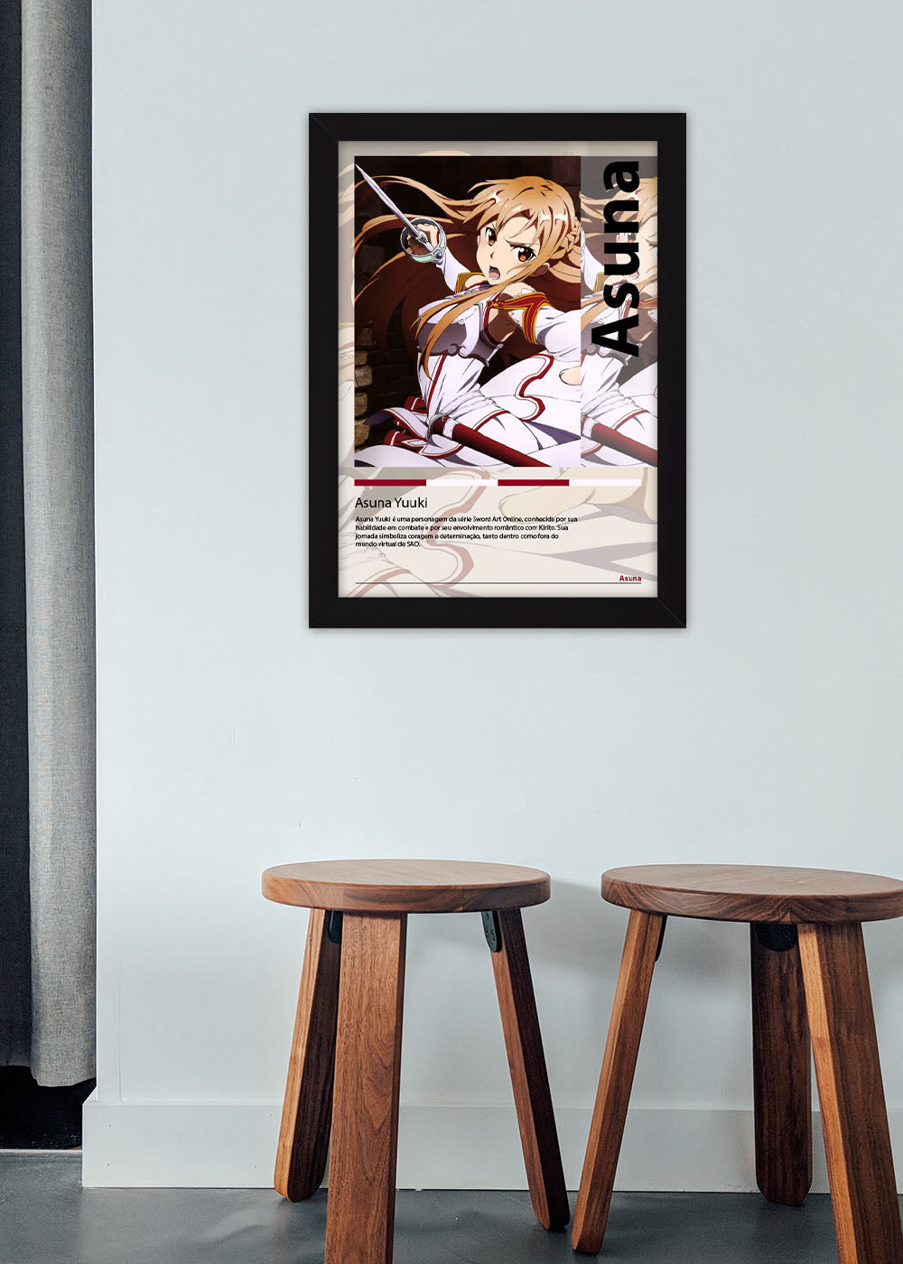 Quadro Decorativo Asuna Yuuki - Sword Art Online - Com vidro