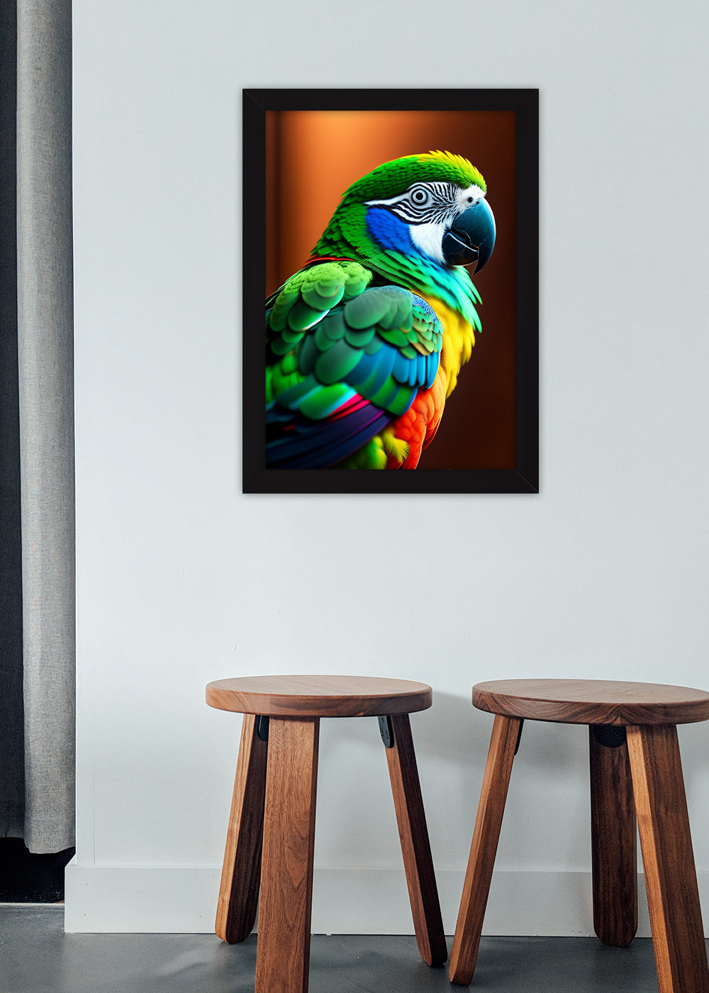 Quadro Decorativo Papagaio selvagem - Animais - Com vidro
